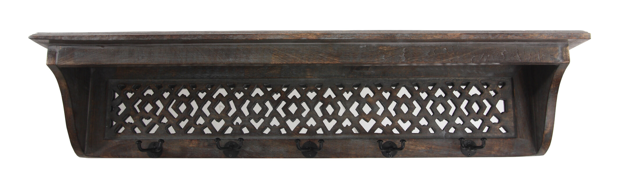PTMD Kapstok 'Bracket', Hout, 91.4 x 17.8 x 19cm, 10 haken, kleur Bruin PTMD Kapstok 'Bracket', Hout, 91.4 x 17.8 x 19cm, 10 haken, kleur Bruin