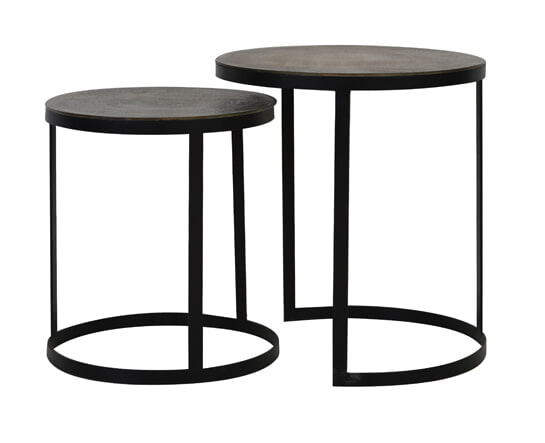 Light & Living Bijzettafel 'Trelo' Set van 2 stuks, kleur Antiek Brons