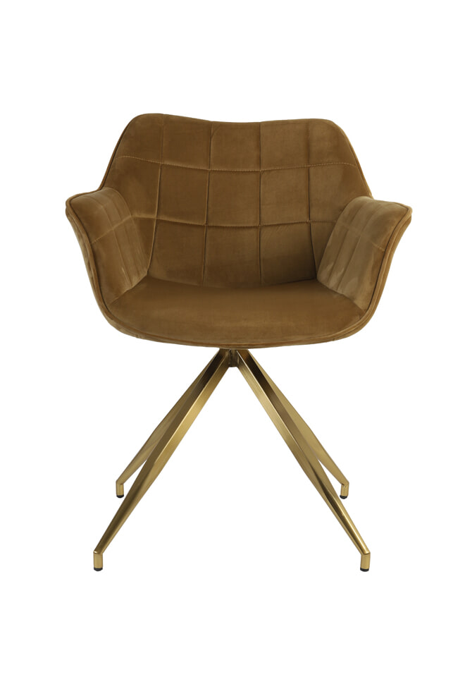 Light & Living Eetkamerstoel 'Jaimy' kleur Karamel/Goud Light & Living Eetkamerstoel 'Jaimy' kleur Karamel/Goud