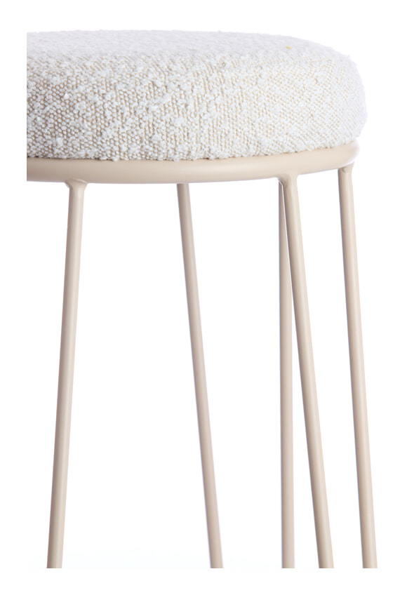 Light & Living Barkruk 'Alice' Bouclé, kleur Crème (zithoogte 73cm)