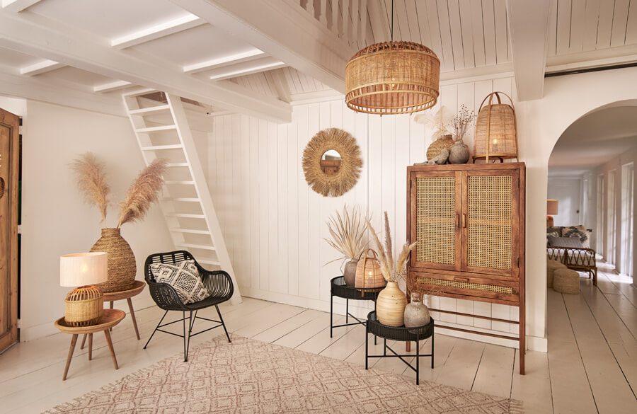 Light & Living Bijzettafel 'Colon' Rotan, Set van 2 stuks, kleur Naturel