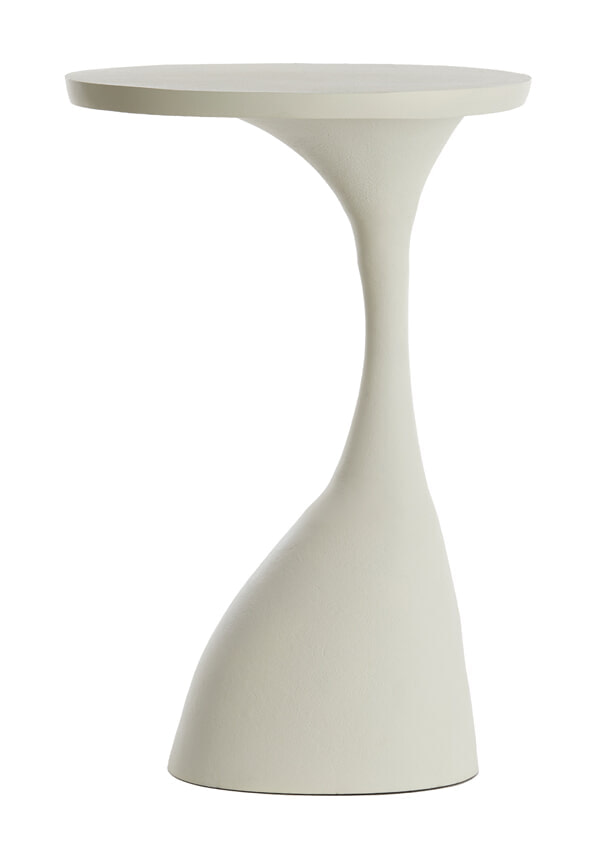 Light & Living Bijzettafel Macau 55cm hoog - Mat Crème - Rond