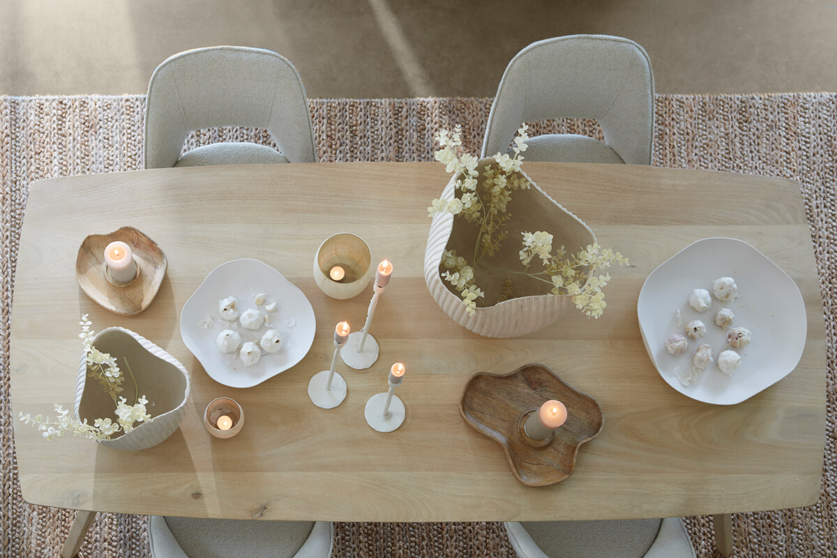 Light & Living Eettafel 'Quenza' Mangohout, 220 x 100cm, kleur Naturel