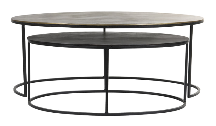 Light & Living Salontafel 'Paxson' Set van 2 stuks, kleur Antiek Brons