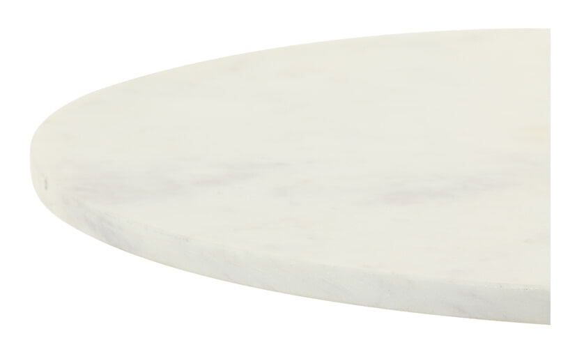 Light & Living Bijzettafel 'Rickerd' Ø48cm, wit marmer+antiek brons