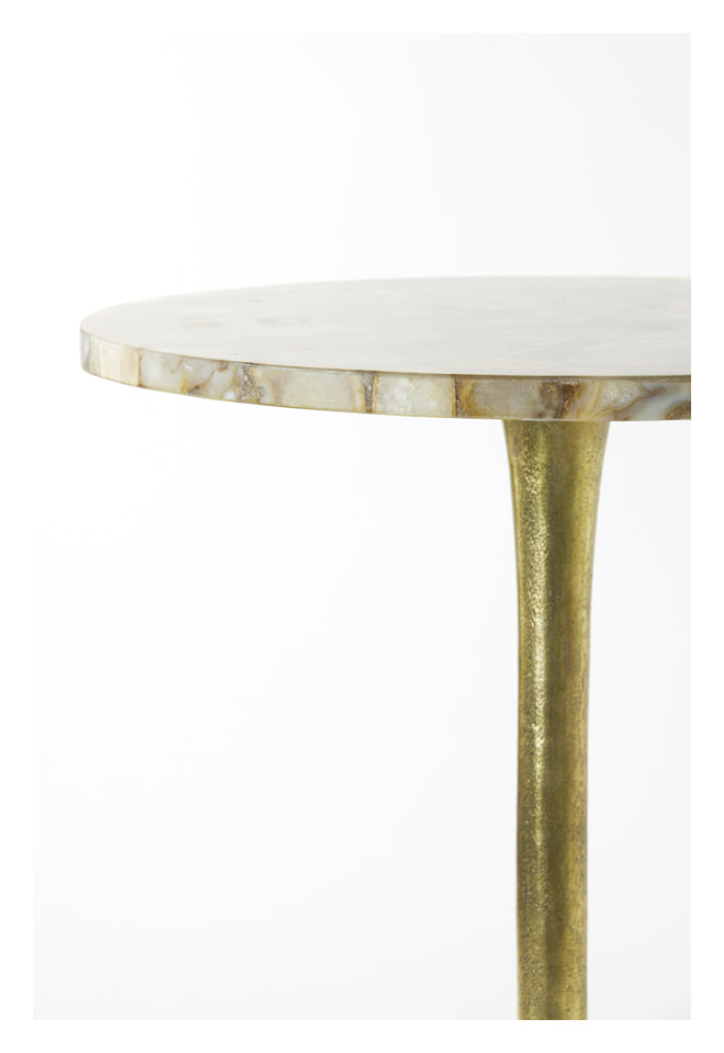 Light & Living Bijzettafel 'Rickerd' Ø48cm, kleur Geel Agaat