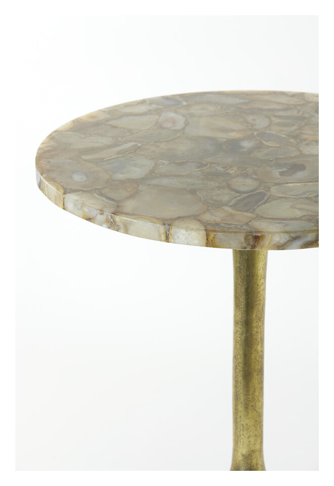 Light & Living Bijzettafel 'Rickerd' Ø48cm, kleur Geel Agaat