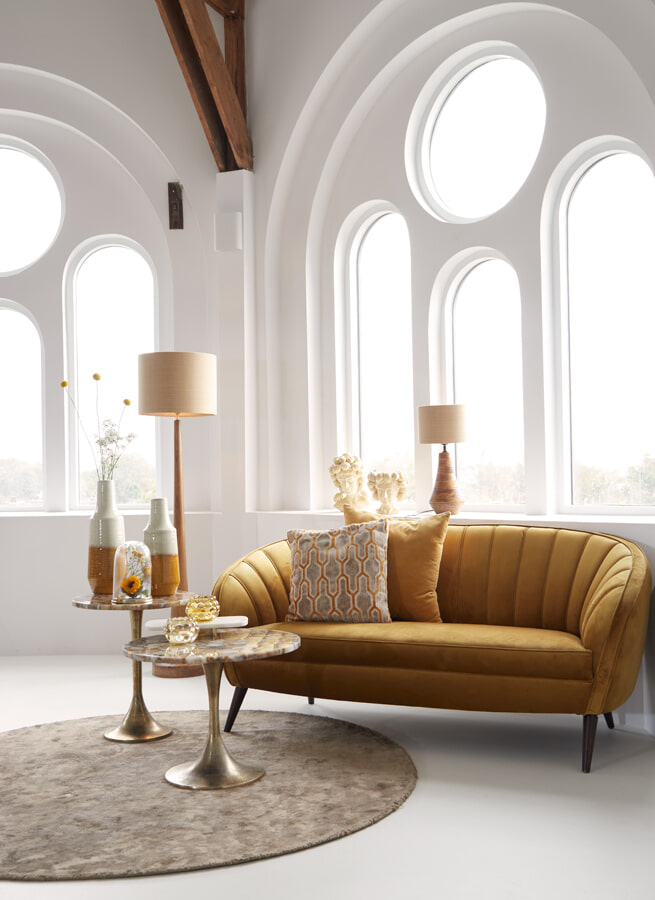 Light & Living Bijzettafel 'Rickerd' Ø48cm, kleur Geel Agaat