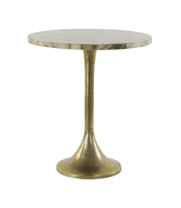 Light & Living Bijzettafel 'Rickerd' Ø48cm, kleur Geel Agaat