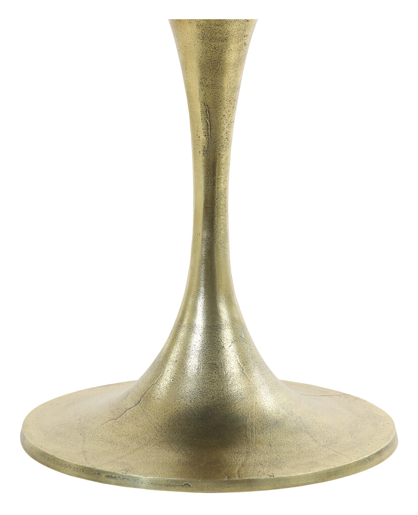 Light & Living Bijzettafel 'Rickerd' Ø61cm, wit marmer+antiek brons