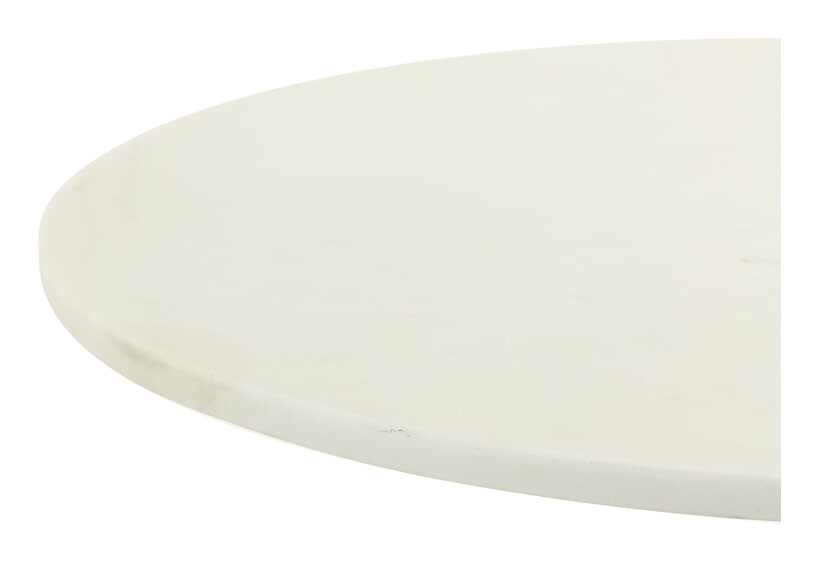 Light & Living Bijzettafel 'Rickerd' Ø61cm, wit marmer+antiek brons