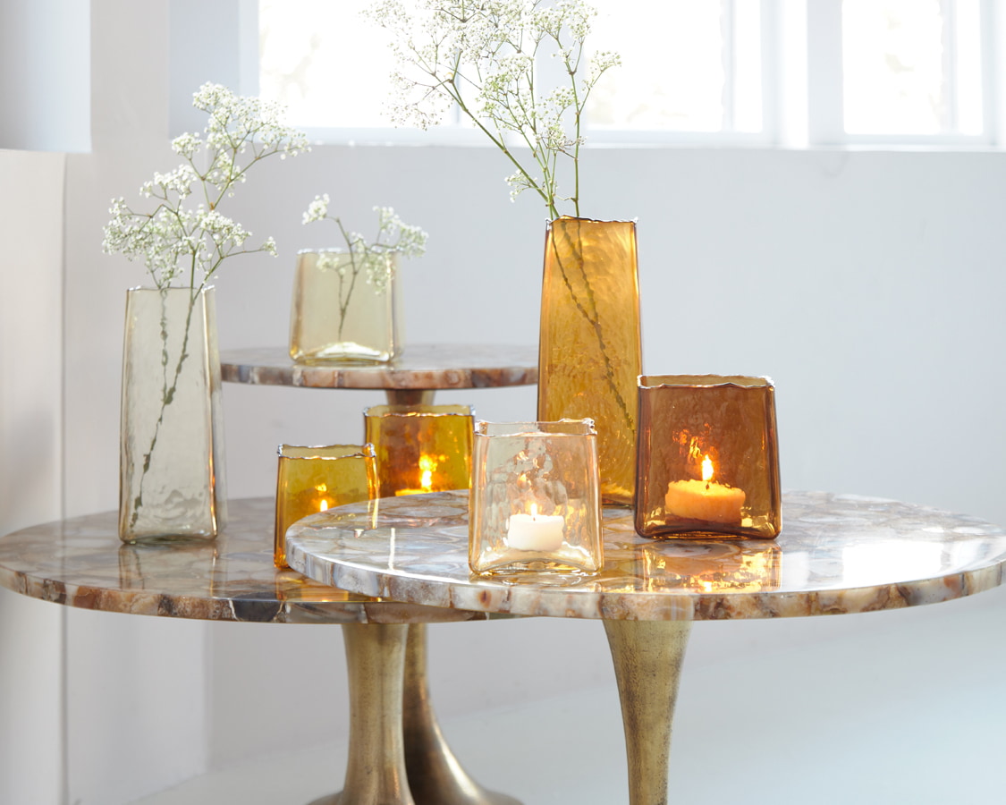 Light & Living Bijzettafel 'Rickerd' Ø61cm, kleur Geel Agaat