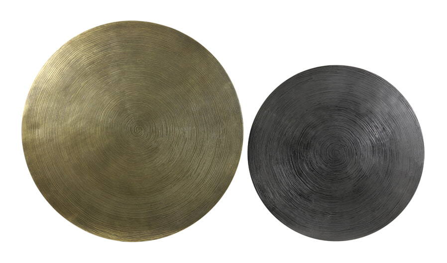 Light & Living Salontafel 'Primo' Set van 2 stuks, zwart-brons+mat zwart