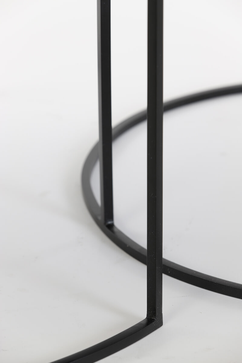 Light & Living Salontafel 'Primo' Set van 2 stuks, zwart-brons+mat zwart