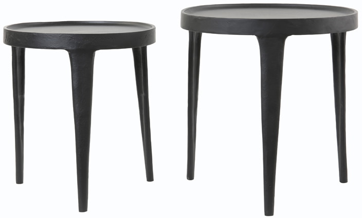 Light & Living Bijzettafel 'Tobias' Set van 2 stuks, zwart