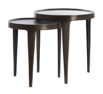 Light & Living Bijzettafel 'Tobias' Set van 2 stuks, kleur Donkerbruin