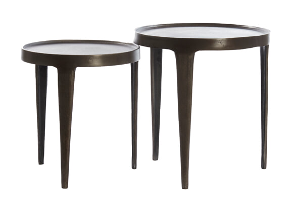 Light & Living Bijzettafel 'Tobias' Set van 2 stuks, kleur Donkerbruin