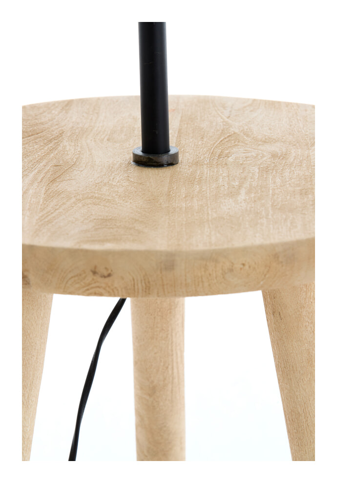 Light & Living Bijzettafel/Vloerlamp 'Tolfa' 135cm hoog, kleur Naturel (excl. kap)