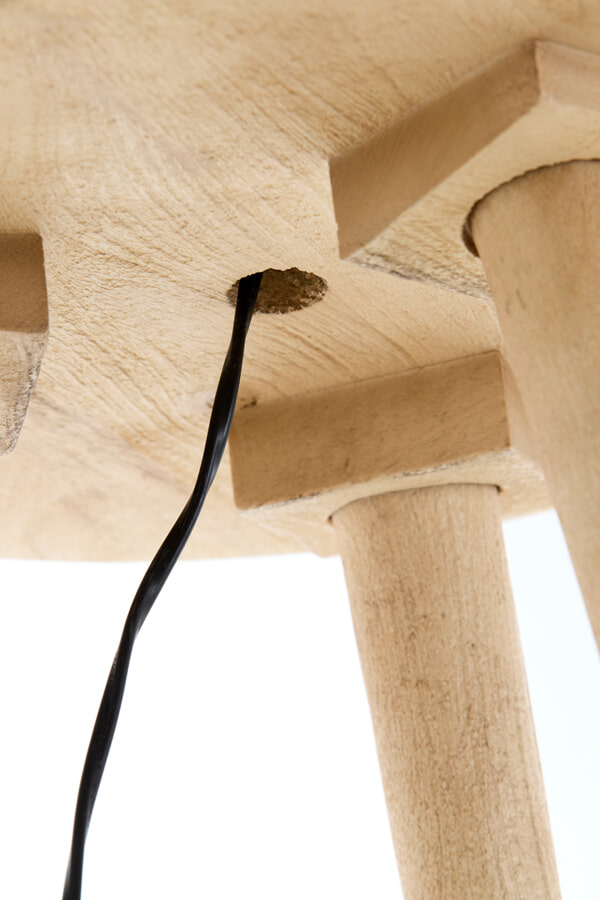 Light & Living Bijzettafel/Vloerlamp 'Tolfa' 135cm hoog, kleur Naturel (excl. kap)