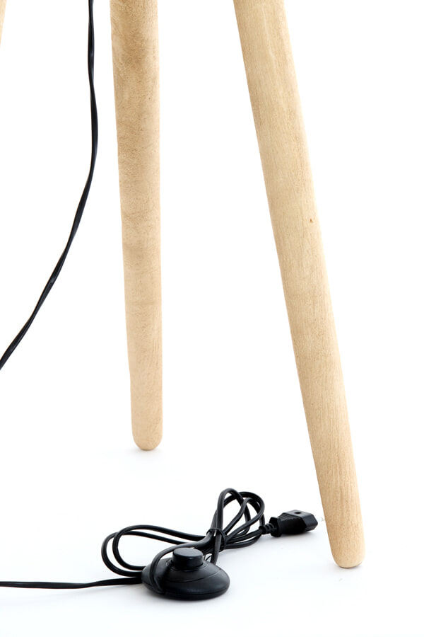 Light & Living Bijzettafel/Vloerlamp 'Tolfa' 135cm hoog, kleur Naturel (excl. kap)