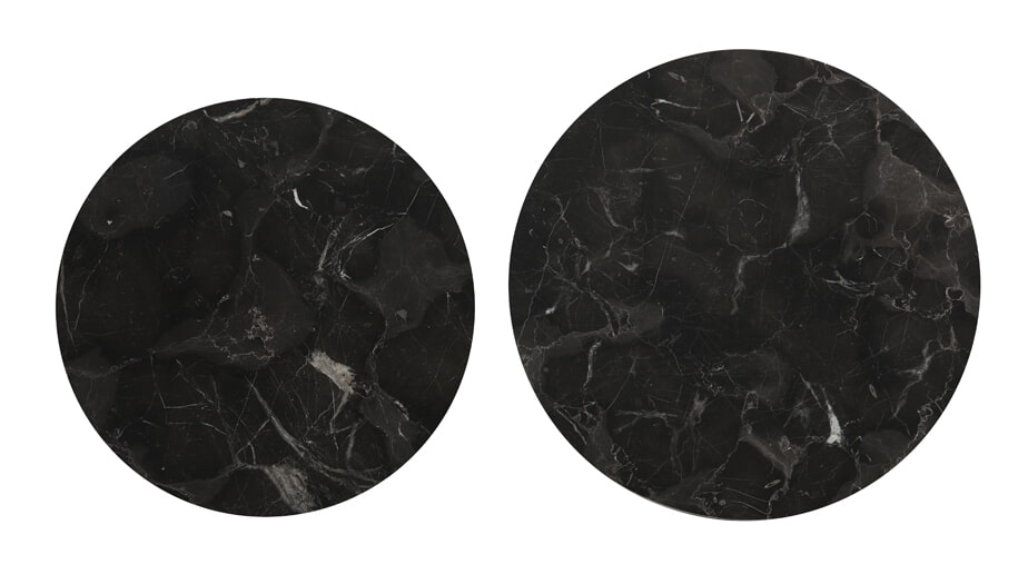 Light & Living Salontafel 'Alfio' Set van 2 stuks, bruin marmer+zwart