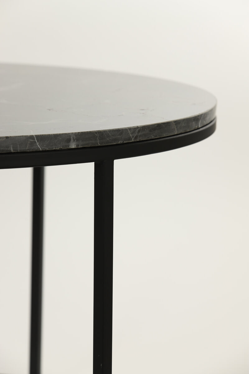 Light & Living Salontafel 'Alfio' Set van 2 stuks, bruin marmer+zwart