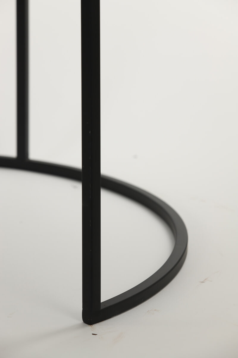 Light & Living Salontafel 'Alfio' Set van 2 stuks, bruin marmer+zwart