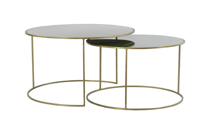 Light & Living Salontafel Evato Set van 2 stuks - Groen - Rond