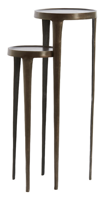 Light & Living Zuil 'Tobias' Set van 2 stuks, kleur Donkerbruin