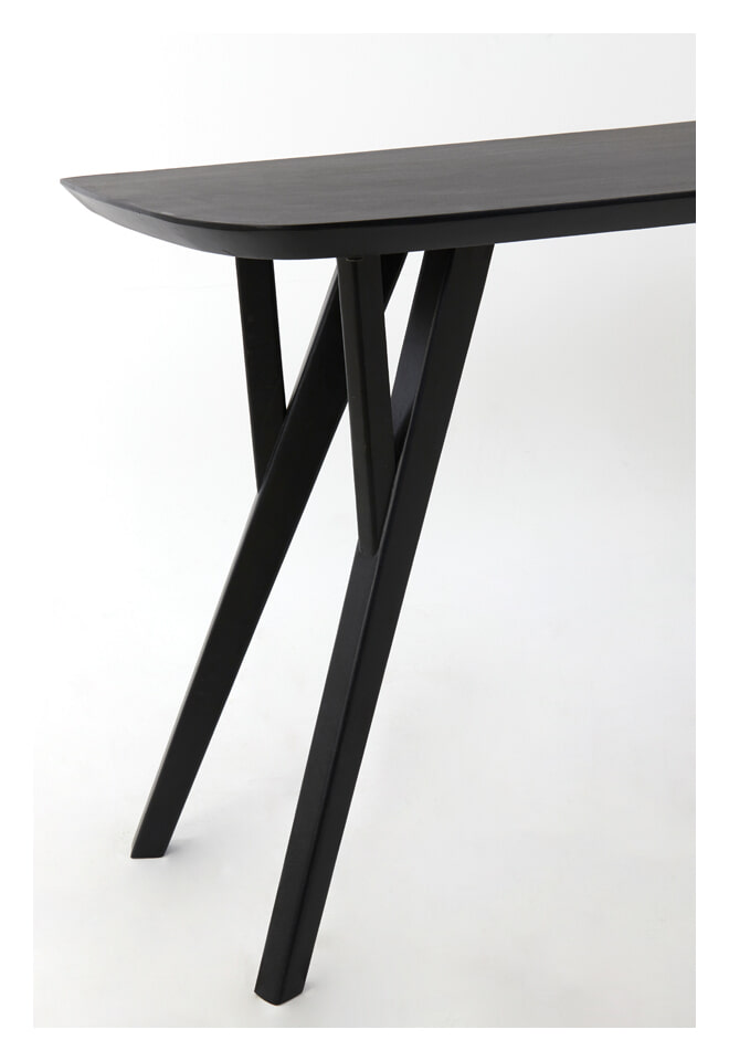 Light & Living Sidetable 'Quenza' Acaciahout, 160cm, kleur Mat Zwart