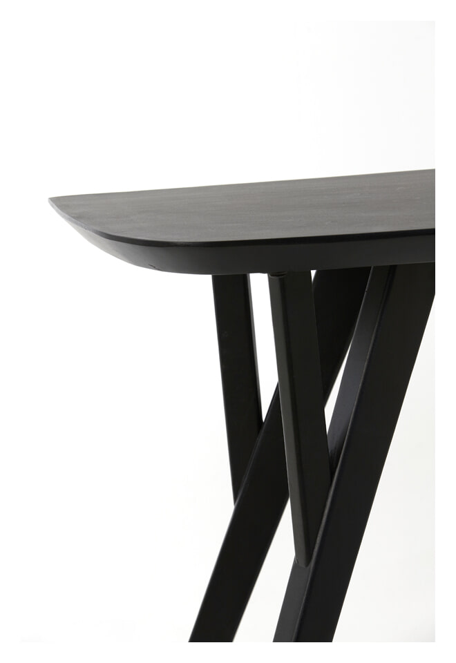 Light & Living Sidetable 'Quenza' Acaciahout, 160cm, kleur Mat Zwart