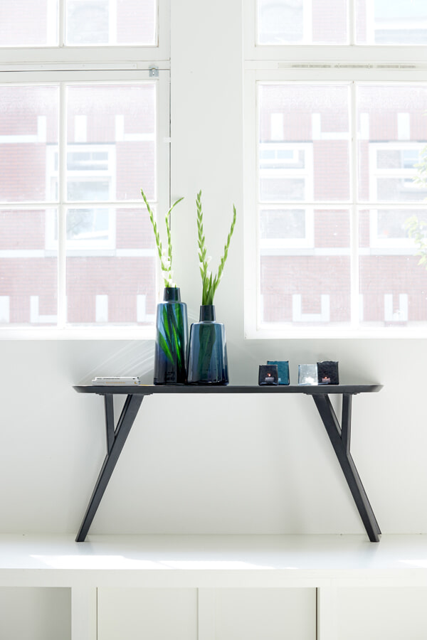 Light & Living Sidetable 'Quenza' Acaciahout, 160cm, kleur Mat Zwart