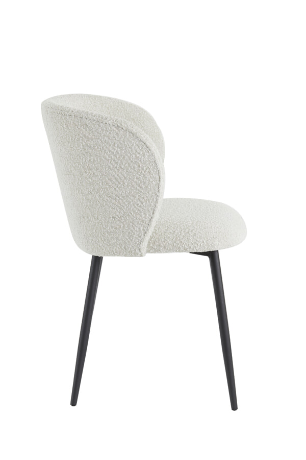 Light & Living Eetkamerstoel 'Elyna' Bouclé, kleur Lichtbeige