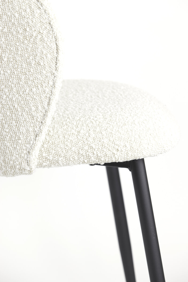 Light & Living Eetkamerstoel 'Elyna' Bouclé, kleur Lichtbeige