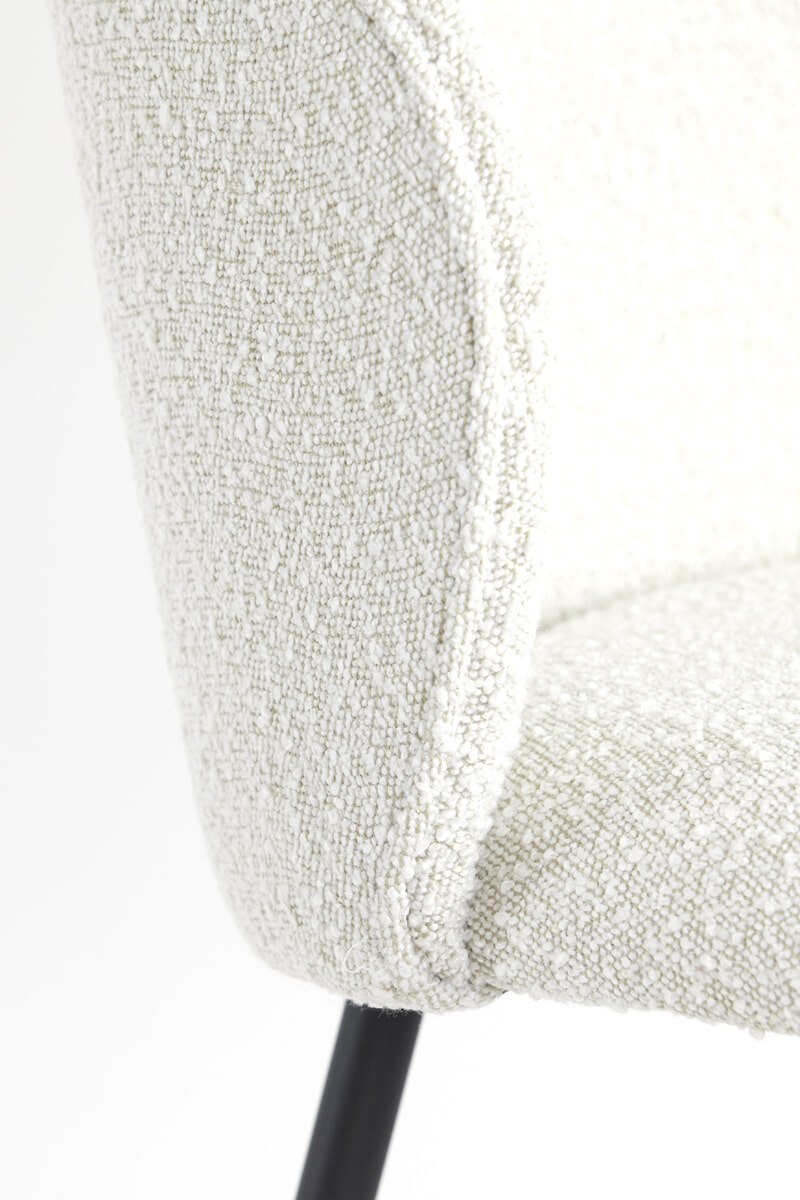 Light & Living Eetkamerstoel 'Elyna' Bouclé, kleur Lichtbeige