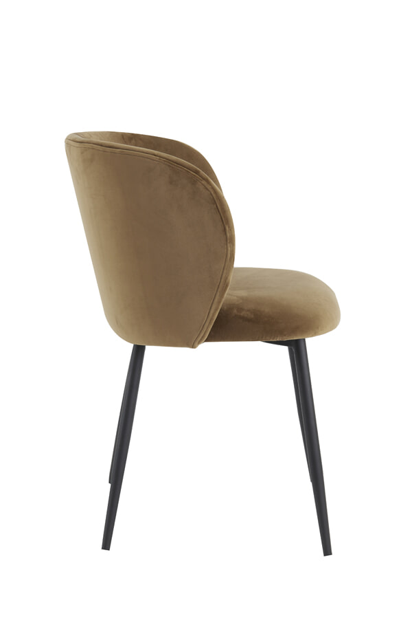 Light & Living Eetkamerstoel 'Elyna' Velvet, kleur Bruin