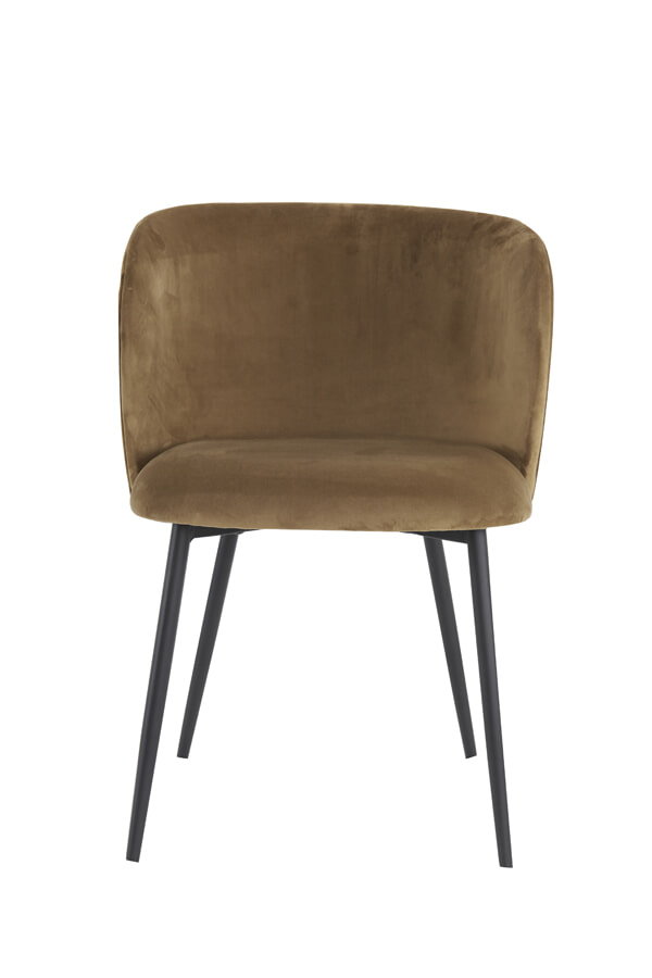 Light & Living Eetkamerstoel 'Elyna' Velvet, kleur Bruin