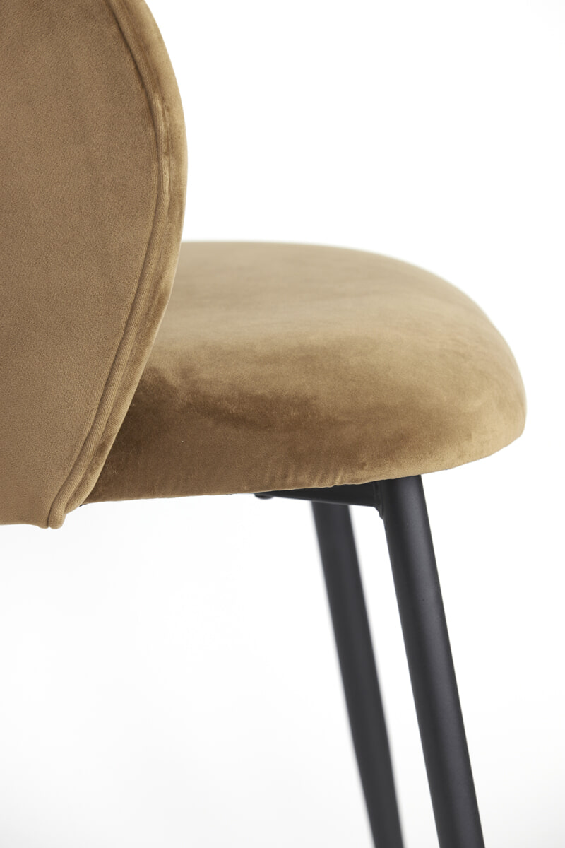 Light & Living Eetkamerstoel 'Elyna' Velvet, kleur Bruin