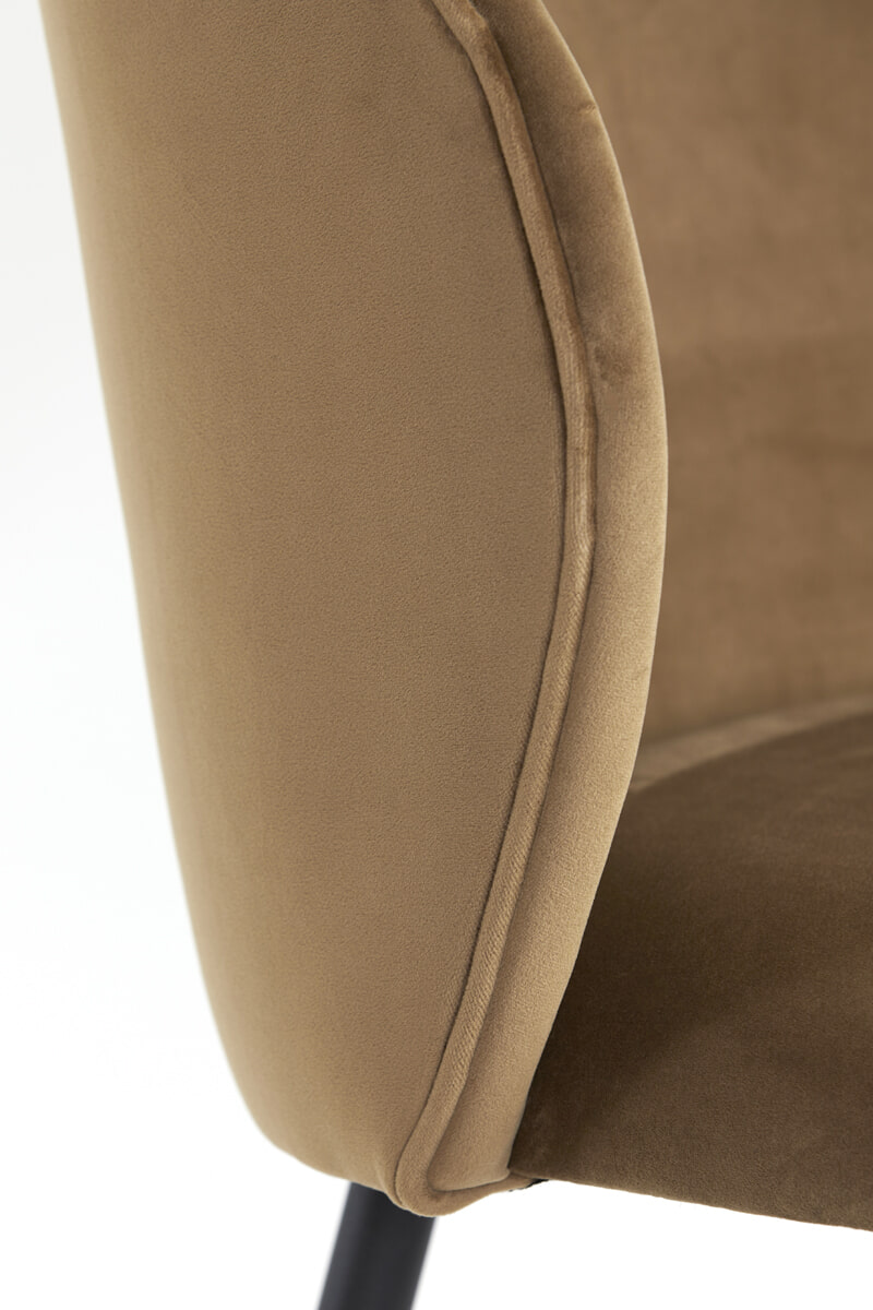 Light & Living Eetkamerstoel 'Elyna' Velvet, kleur Bruin