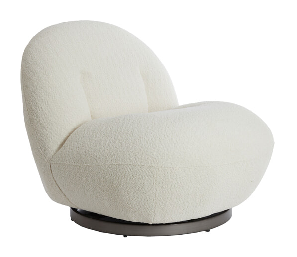 Light & Living Draaifauteuil Gumaca Bouclé - Crème