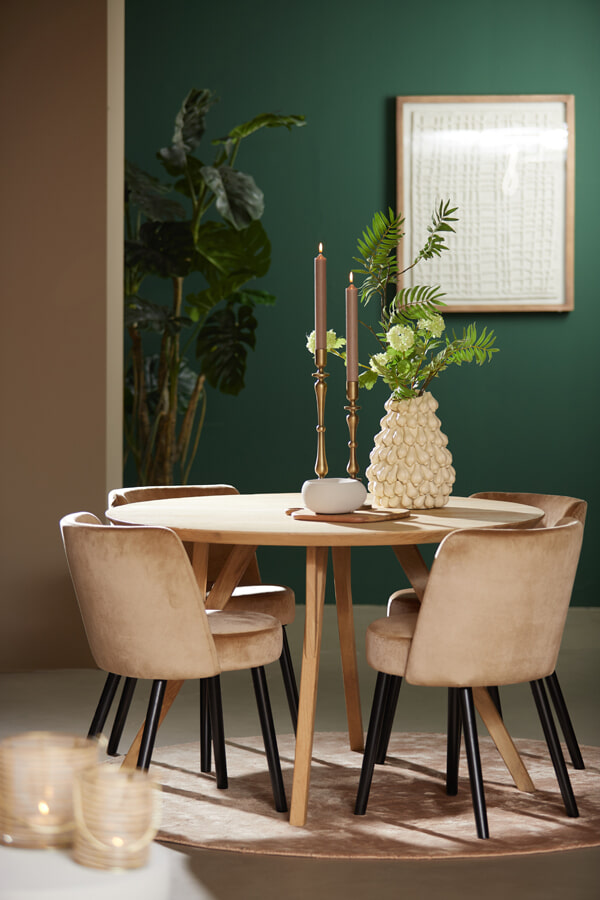 Light & Living Ronde Eettafel 'Quenza' Mangohout, 120cm