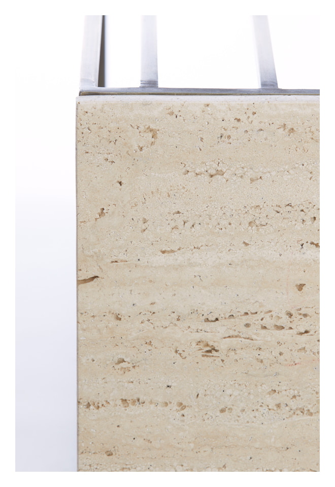 Light & Living Laptoptafel 'Roshan' Travertin, kleur Zand/Antiek Brons