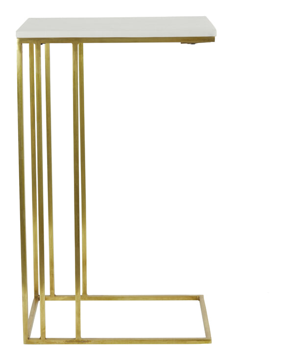 Light & Living Laptoptafel 'Roshan' Marmer, 41 x 31cm, kleur Wit