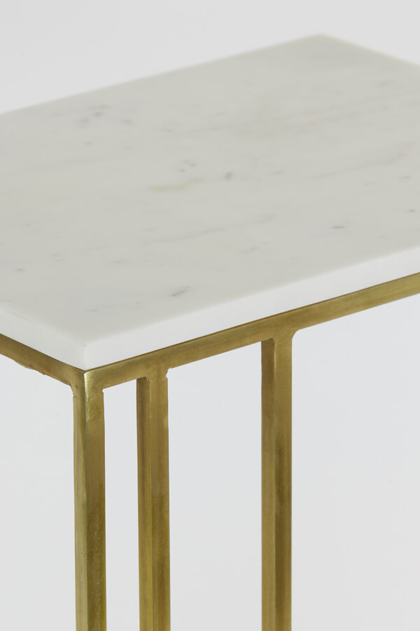 Light & Living Laptoptafel 'Roshan' Marmer, 41 x 31cm, kleur Wit