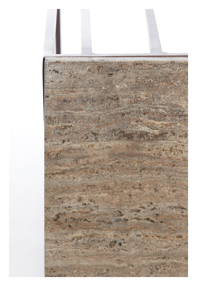 Light & Living Laptoptafel 'Roshan' Travertin, kleur Donkerbruin