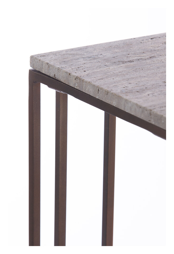 Light & Living Laptoptafel 'Roshan' Travertin, kleur Donkerbruin