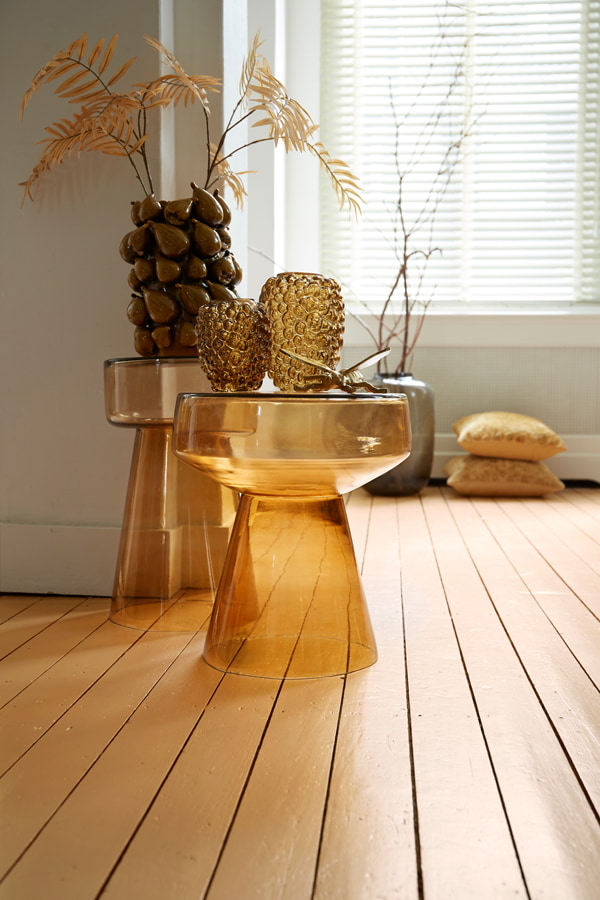 Light & Living Bijzettafel 'Dakwa' Ø37cm, kleur Okergeel