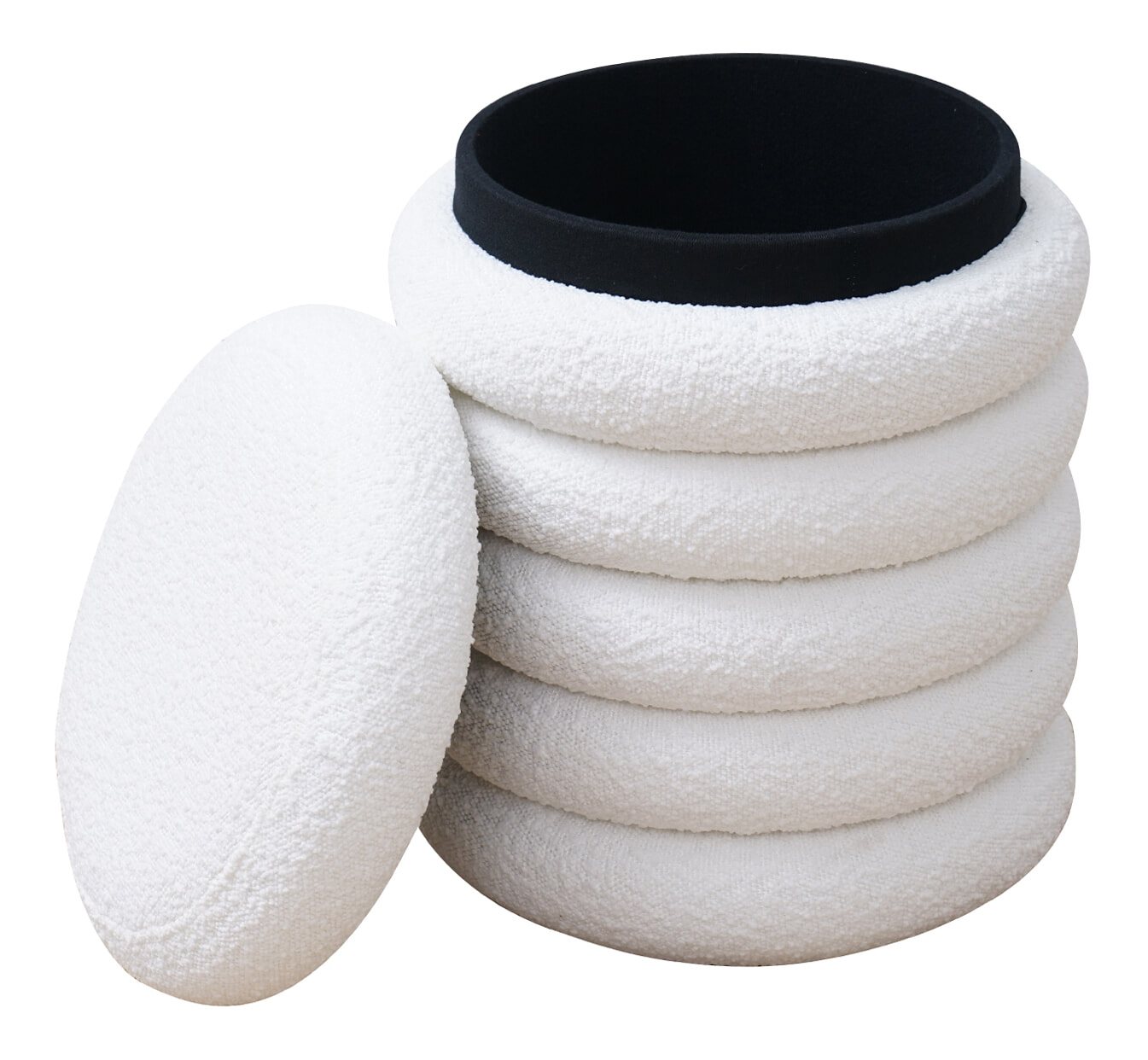 Artistiq Poef 'Lucine' Met opbergruimte, Bouclé