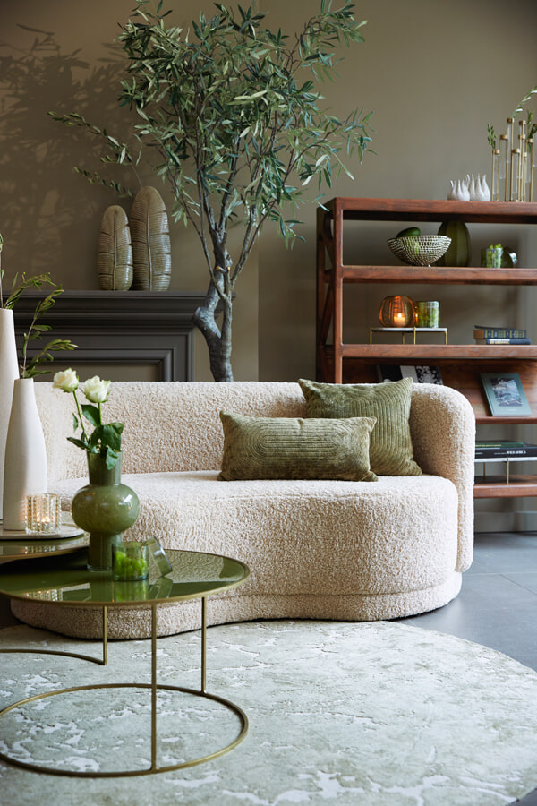 Light & Living Bank 'Amelie' Teddy, kleur Beige