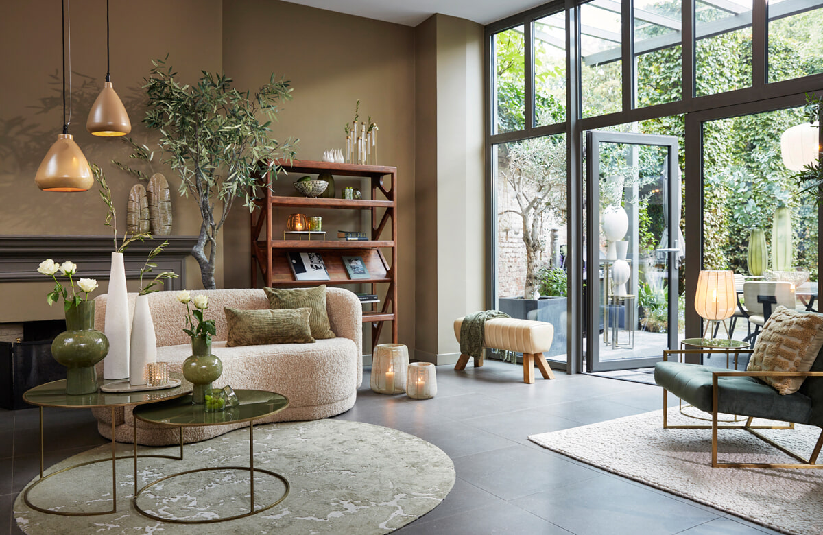 Light & Living Bank 'Amelie' Teddy, kleur Beige